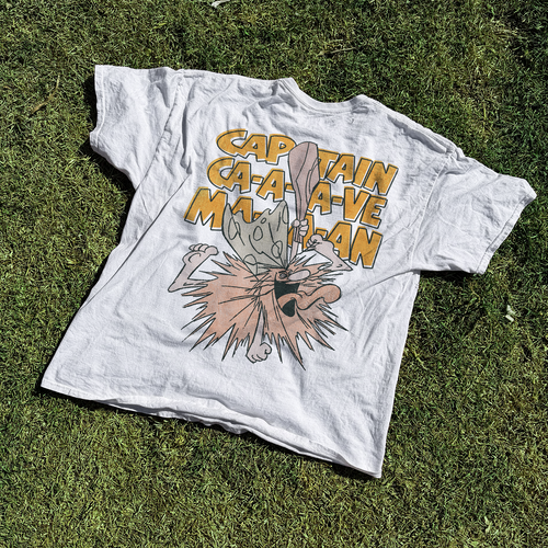Captain Caveman 'Unga Bunga' Vintage Washed White Tee
